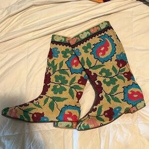 Eastern European colorful tapestry boots